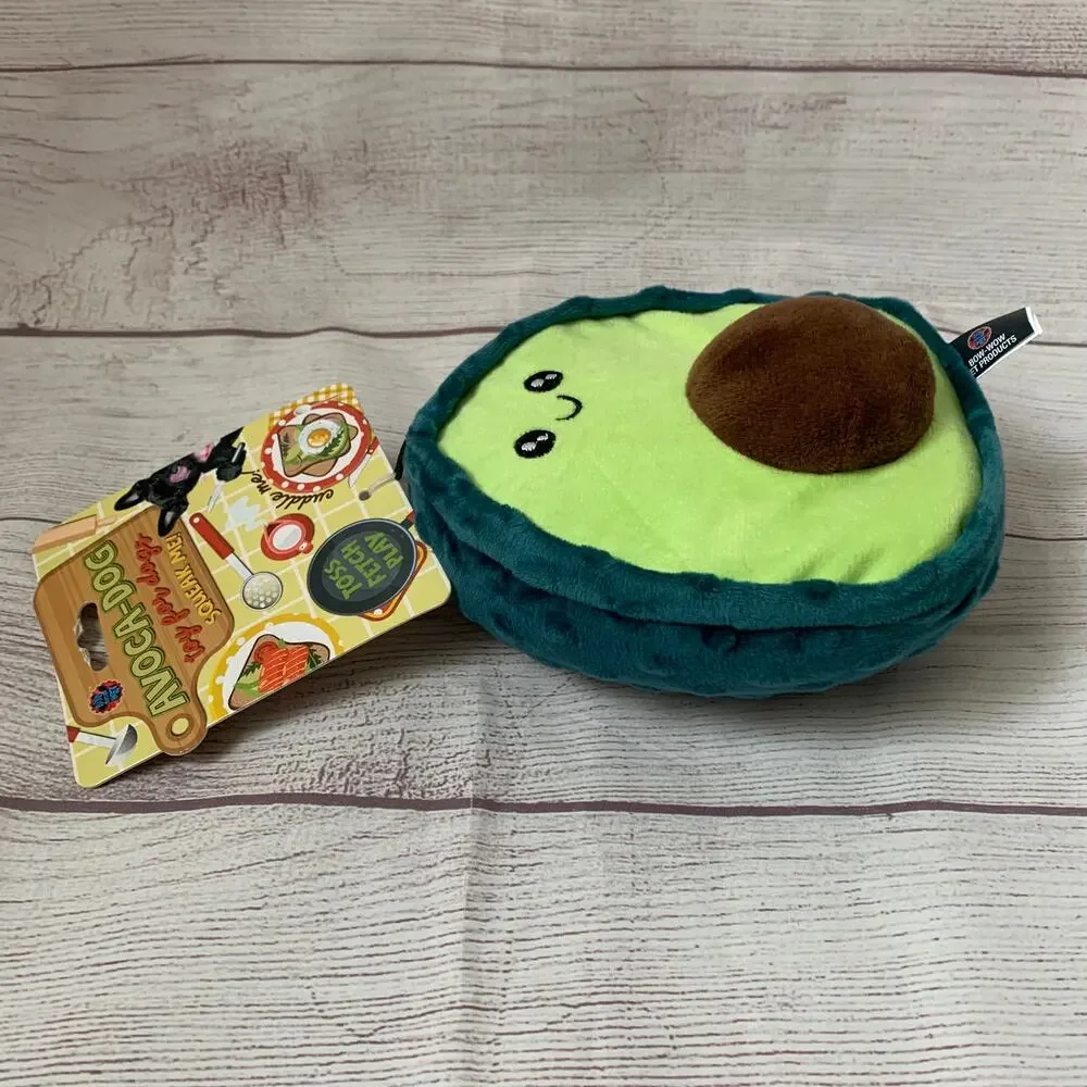 Avocado Dog Toy Avoca-Dog with Squeaker by Bow-Wow Pet Products Toss Fetch Play